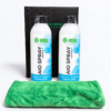 IGL Ecoclean AIO Spray Graphene ∞ duopack: twee witte 500 ml-flessen met zwarte doppen, zwarte doos en gratis groene coatingdoek.