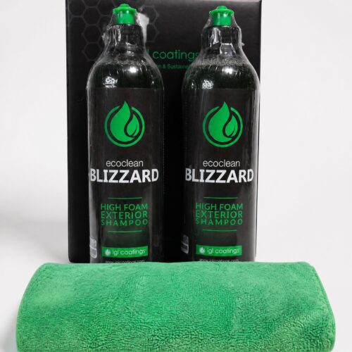 IGL Ecoclean Blizzard duopack – 2 × 500 ml met gratis groene coatingdoek Twee flessen IGL Ecoclean Blizzard van 500 ml met een groene microvezel-coatingdoek